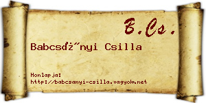 Babcsányi Csilla névjegykártya